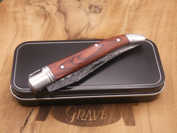 Laguiole Pliant Fer Martelée + Boite Acier Laguiole