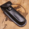 Étui en cuir noir 12 cm pour couteau pliant