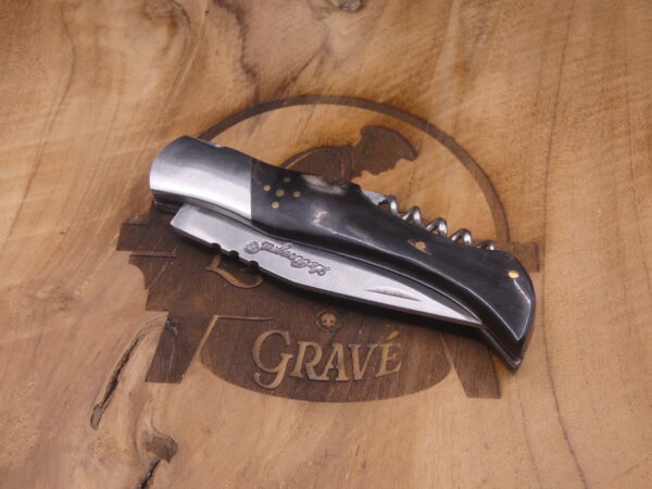 Laguiole Le Bougna Tire-Bouchon Corne Noire 11,5 cm