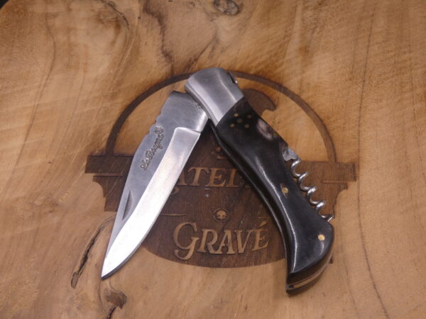 Laguiole Le Bougna Tire-Bouchon Corne Noire 11,5 cm