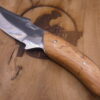 Couteau de chasse 24 cm en bois de teck – Étui cuir inclus