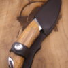 Couteau de chasse 24 cm en bois de teck – Étui cuir inclus