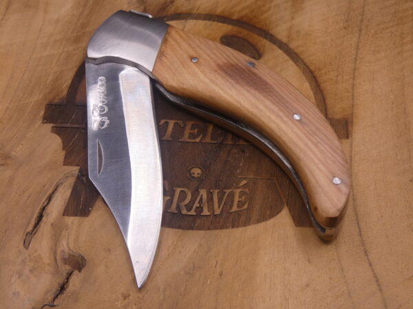 Couteau pliant Laguiole – Manche en bois de teck, lame acier 9,5 cm