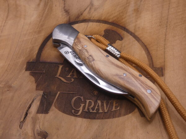 Couteau champignon teck avec cordon