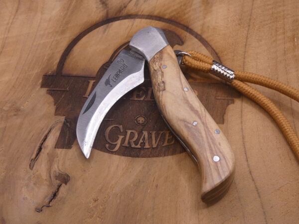 Couteau champignon teck avec cordon